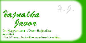 hajnalka javor business card